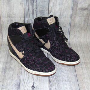 NIKE Dunk Sky High Black Hidden Heel Sneakers Womens Size 8.5